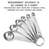 Stainless Steel Measuring Spoons Set With Metal Ring Hanger For Baking And Cooking