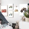 Cartoon Auto Giraffe Elefant Affe Bär Wand Kunst Leinwand Malerei Nordic Poster Und Drucke Tier Wand Bilder Kinderzimmer Dekor