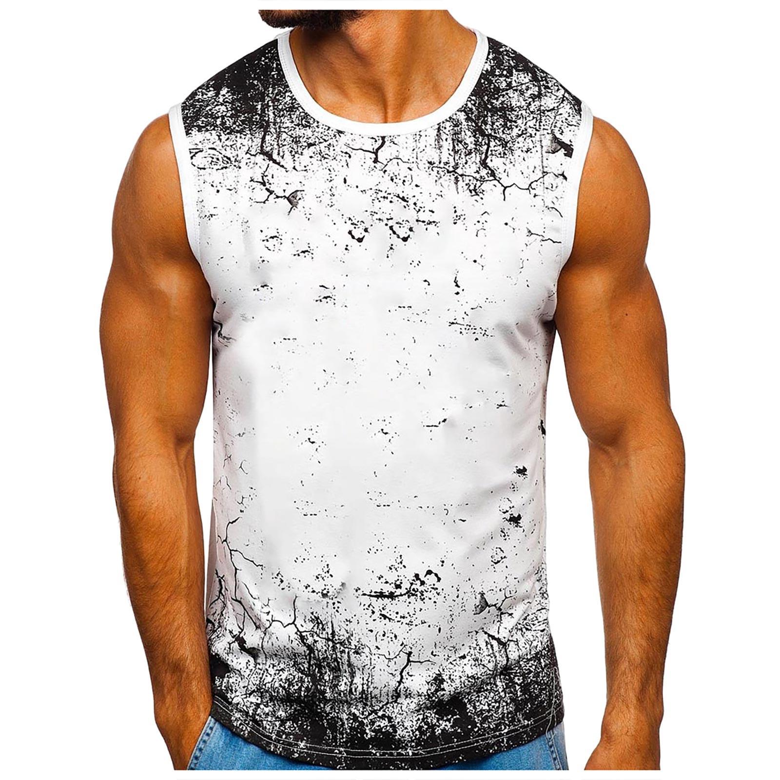 

Мужская летняя пляжная майка для серфинга, большой размер, повседневный дышащий топ без рукавов, свободная майка с принтом, мужская рубашка XL белый