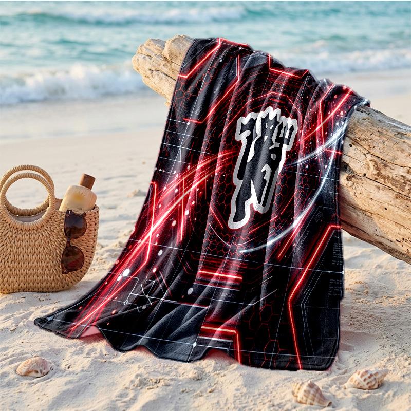 Manchester United Print Mikrofaser Strandtuch Schnelltrocknend Saugfähig Großes Handtuch für Strand Schwimmen Reisen