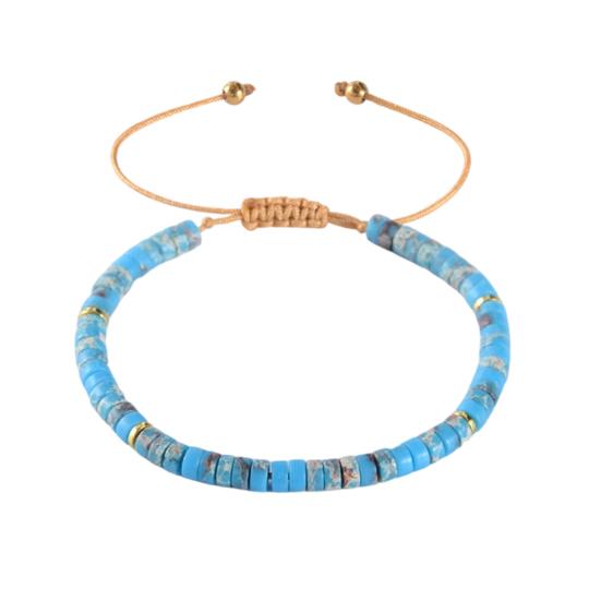 

Women Bracelet Adjustable Length Natural Stone Beads Bracelet Bohemia Style Stackable Bracelet Versatile Jewelry Accessory F
