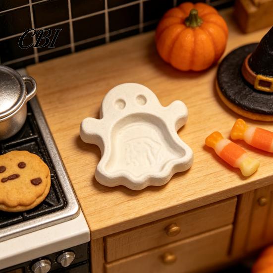 Halloween Dollhouse Decorations Miniature Bat Ghost Tray for Dollhouse, 3D Printed Diorama Props, Small Decorative Props Tabletop Decor Accessories