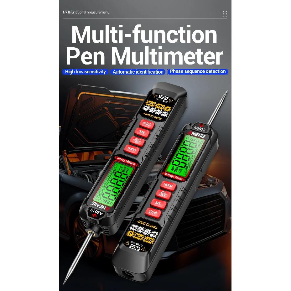 Car Voltage Detector Pen ANENG A3015  Non-Contact Voltage Tester Volt Resistance Continuity Car Fault Maintenance Circuit Test
