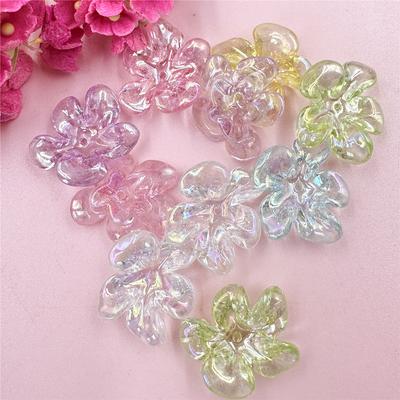 Acrylic 50Pcs 22.5*23.5mm Handmade Accessories DIY Mobile Phone Chain Flower Beads Phone Case Hair Accessories Material Handmade