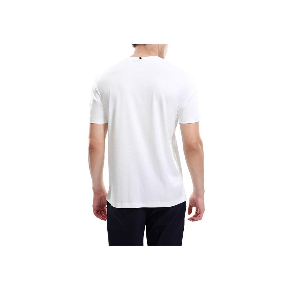 Fila Letter Logo Printed Round Neck Knit Short Sleeve T-Shirt Men Tops White F11M331111F-WT