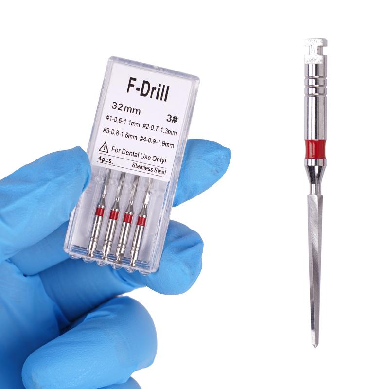 4Pcs/Box Dental Drills Fiber Post Engine Stainless Steel Drill Endodontic Root Canal Files Refills Instrument Dentistry Lab Tool