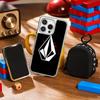 Stylish Fashion V-vol-coms Fashion Logo Phone Case for iPhone 16 15 14 13 12 11 Pro Max Sheepskin Silver-edged Protective Case