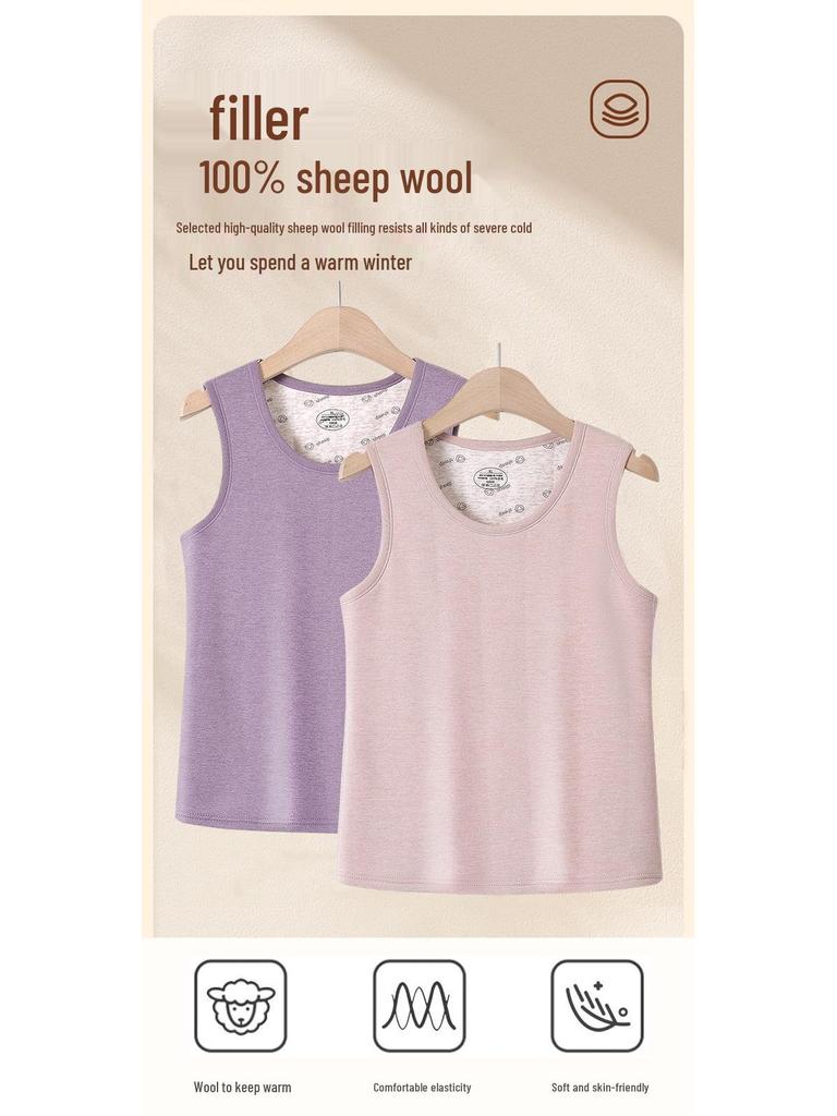 Women's Wool Vest for Autumn/Winter: Plus Velvet, Thickened Gilet, Inner Base Layer, Shawl for Middle-aged/Elderly.