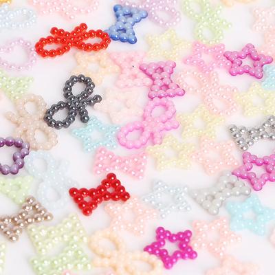 100pcs Mixed Color Flatback Cabochon Imitation Plastic ABS Pearl Beads DIY Craft Making Clothes Decoration