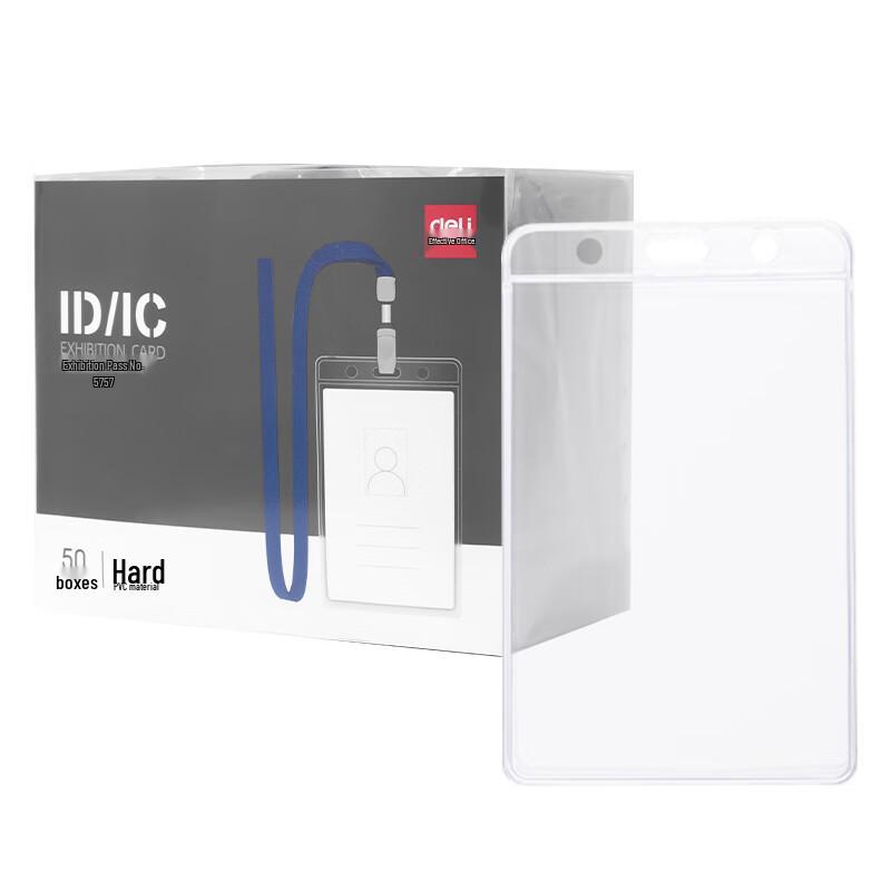 Deli 5757 PVC Vertical ID Card Holders (50 Pcs)
