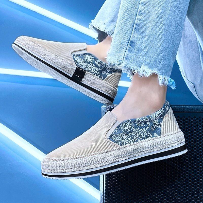 Men's Canvas Slip-on Loafers Moccasins Boat Espadrille Leisure Walking Sneakers Fashion Casual Plus Size