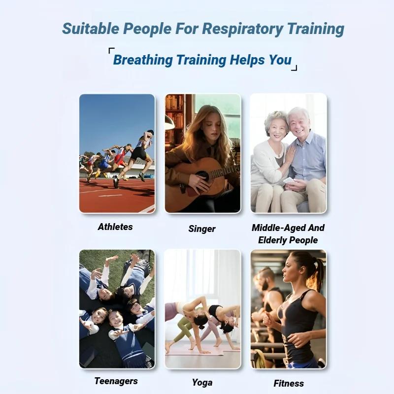 Portable Breathing Exercise Lungs Portable Breath Fitness Sports Exerciser Device Endurance Workout with Adjustable Resistances