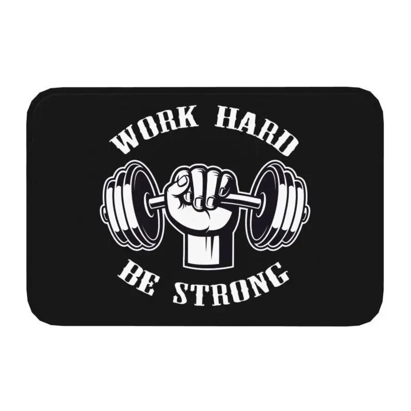 Powerhouse Gym Doormat Mat Anti-Slip Bodybuilding Fitness Motivational Quote Bath Kitchen Balcony Entrance Rug Carpet 40*60cm