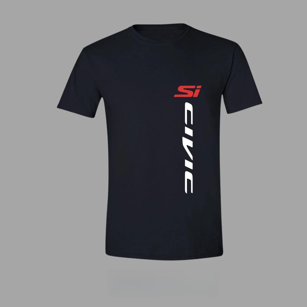Honda Mens and Womens Tshirt Honda Civic Si Summer Motorcycle Tee Racing Retro Shortsleeved Spring Cycling Offroad Top