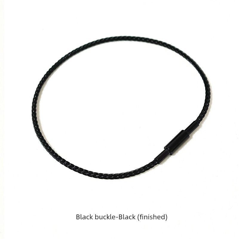 

Веревочный браслет Браслет-талисман с бусинами Ультратонкая водонепроницаемая нить для нанизывания Стальная проволока Ручная веревка Полуфабрикаты для мужчин и женщин 18cm Black Buckle-Black