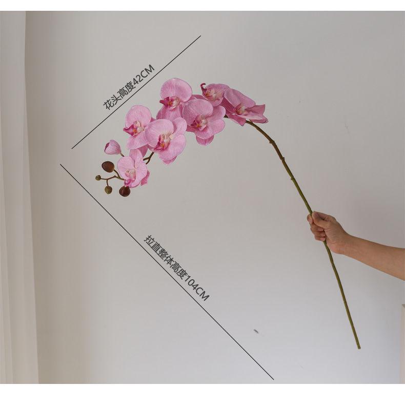 French Retro 9-Head Phalaenopsis Light Luxury Artificial Flower for Living Room, Dining Table, Weddings, and New Year Decoration