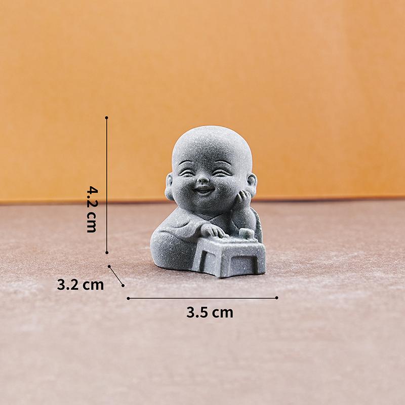 1/4Pcs Home Decor Cute Stone Little Monk Statues With Serene Zen Vibes Ornament For Meditation Space Desk Meaningful Gifts