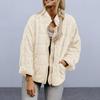 Women Winter Jacket Stand Collar Warm Soft Zipper Closure Cardigan Long Sleeve Thick
