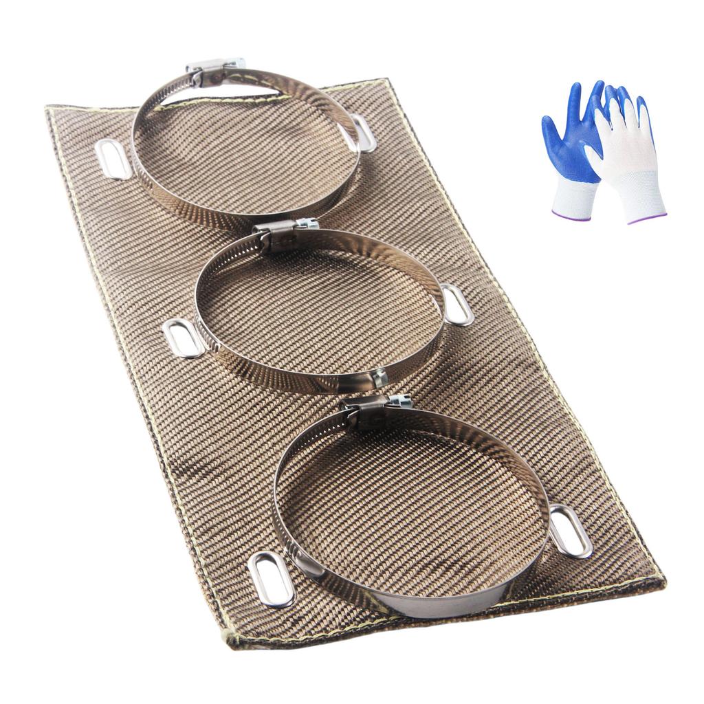 Titanium Pipe Shield Two-layer Material Design 6" x 12" Exhaust Heat Shield