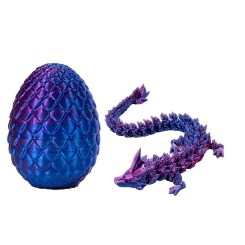 Betoverende Edelsteen Draak Beeld Zijde Paars-goud Gouden Draken Ei Set Pla Materiaal Verzamelaar