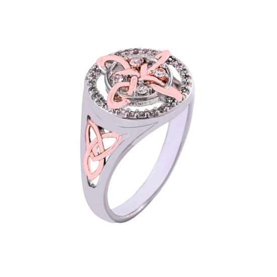 Women Ring Handmade Wizard Knot Finger Ring with Cubic Zirconia Spiritual Guidance Ring Statement Jewelry Gift