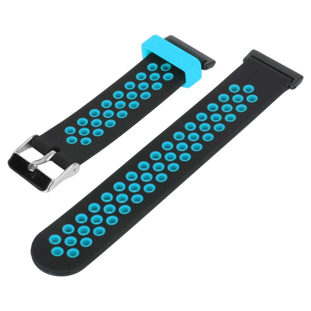Smartwatch Strap Silicone Sweat Proof Breathable Adjustable Wrist Band for Watch Fit 2 Black and