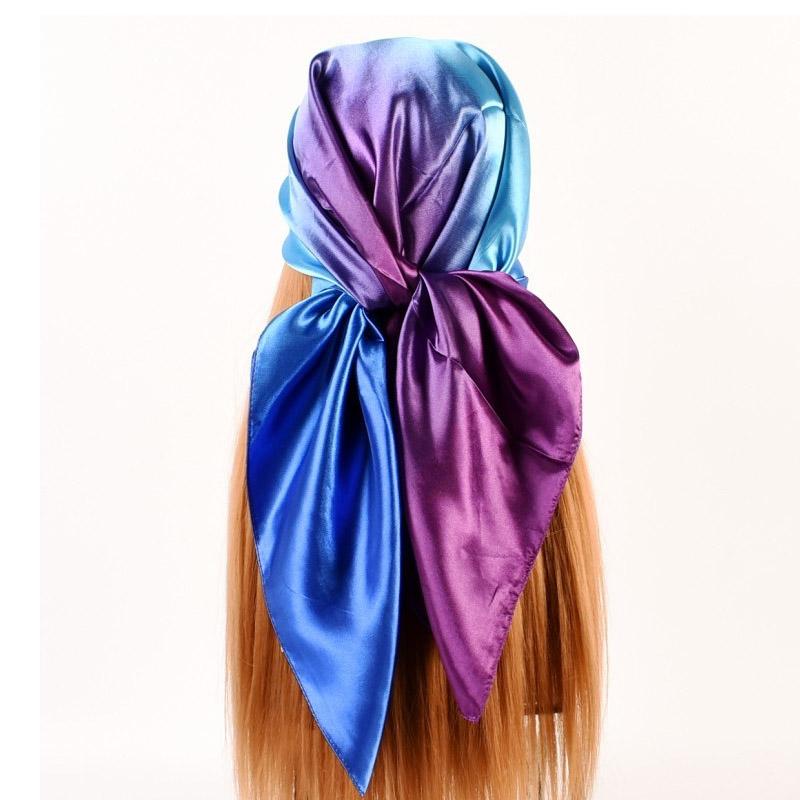Silk Head Scarf Women Luxury Fashion Hair Scarves Summer Foulard Femme Satin Shawl Kerchief Girls Square Headscarf Bandana Cheve