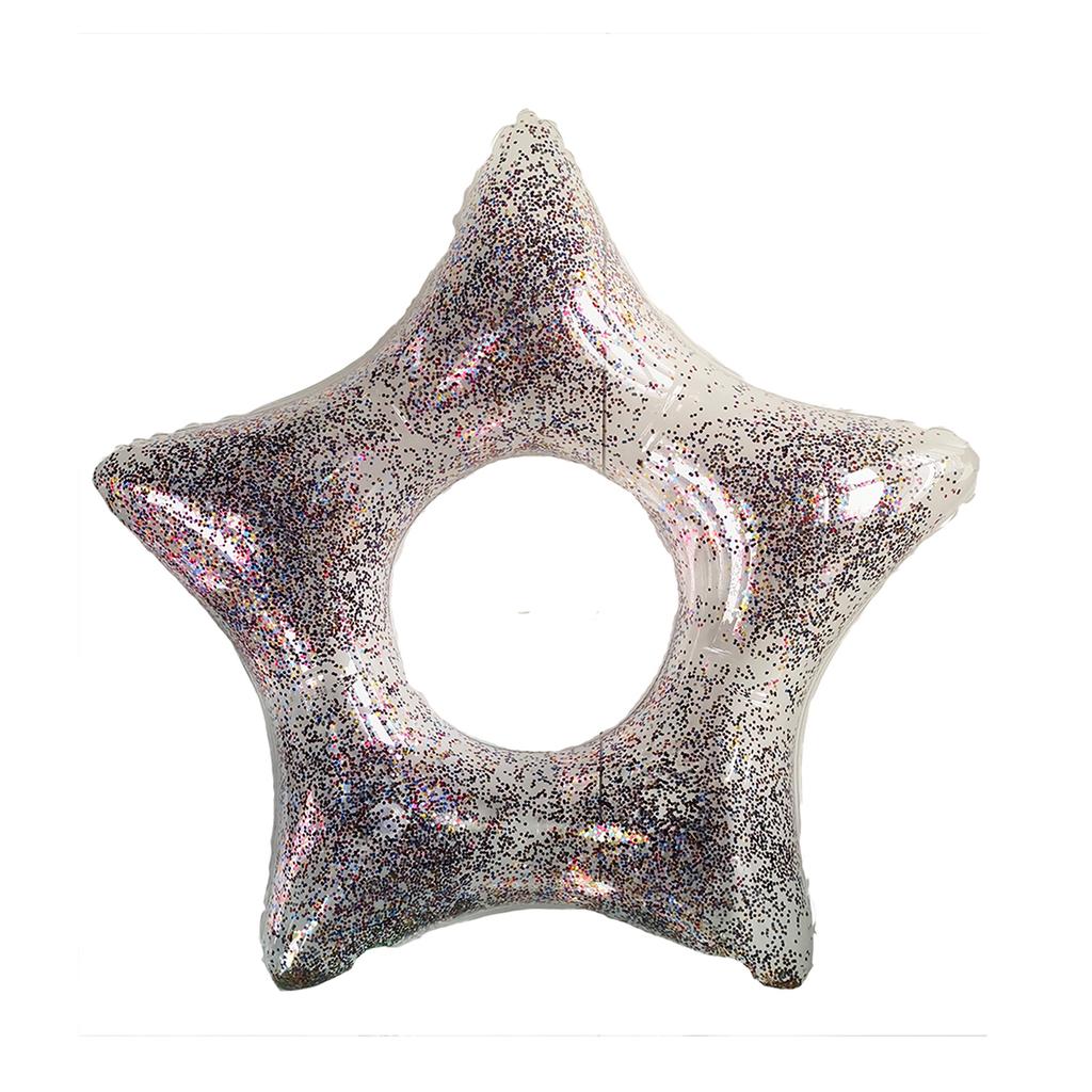 3pcs Five-pointed Star Sequin Transparent Swimming Ring Children Adult Water Sports Pool Ring Floating Beach Party Toy