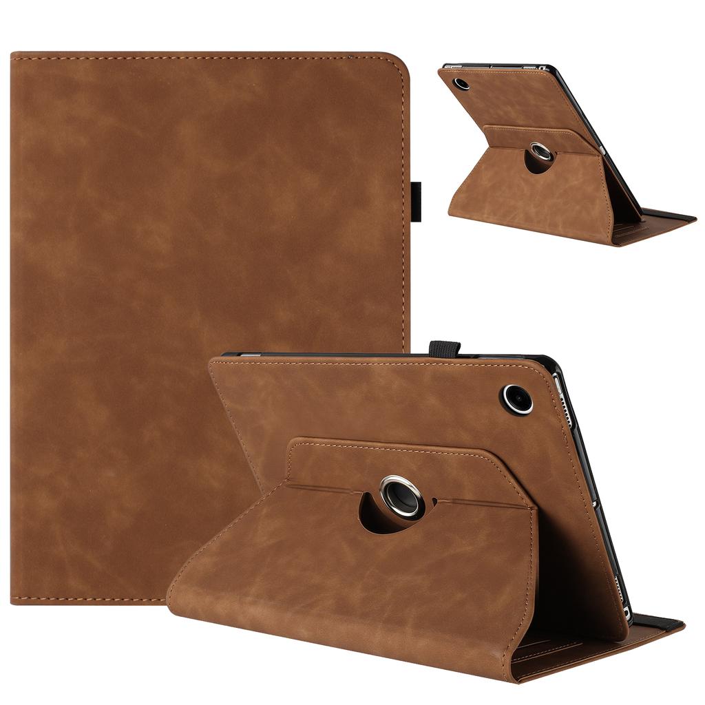 For Samsung Galaxy Tab A11+/A9+ Case Rotating Stand Solid Color PU Leather Tablet Cover