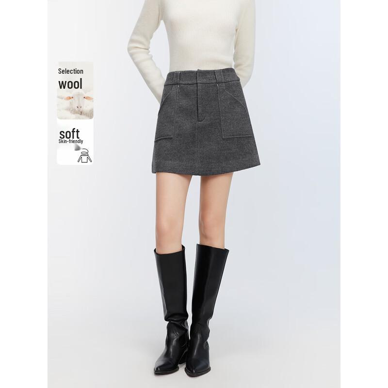 ELLE French High-Waist A-Line Mini Skirt L