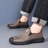 Fashion Fashion British Style Retro Hollowed-out Leather Men's Shoes Designer New Soft Sole Outdoor Beach Male Sandals Casual Man Shoes