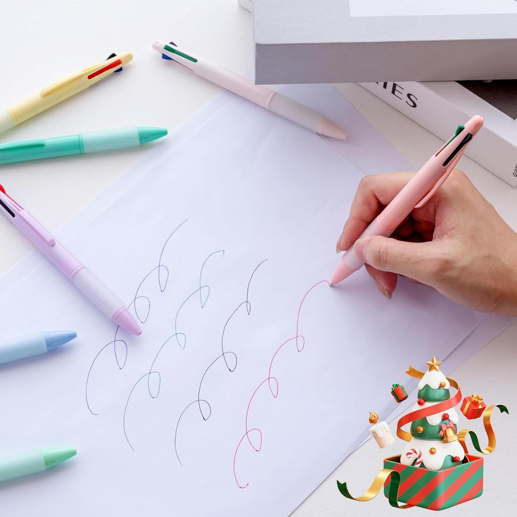 Multicolor Ball Point Pens 4-in-1 Colored Pens (1.0mm) Assorted Inks 4-Color Ballpoint Pen (8 Pack)