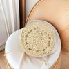 Fashion New Shoulder Hollow Straw Bag Women's Round Messenger Bag Handwoven Bag Small Bag Travel Beach Bag