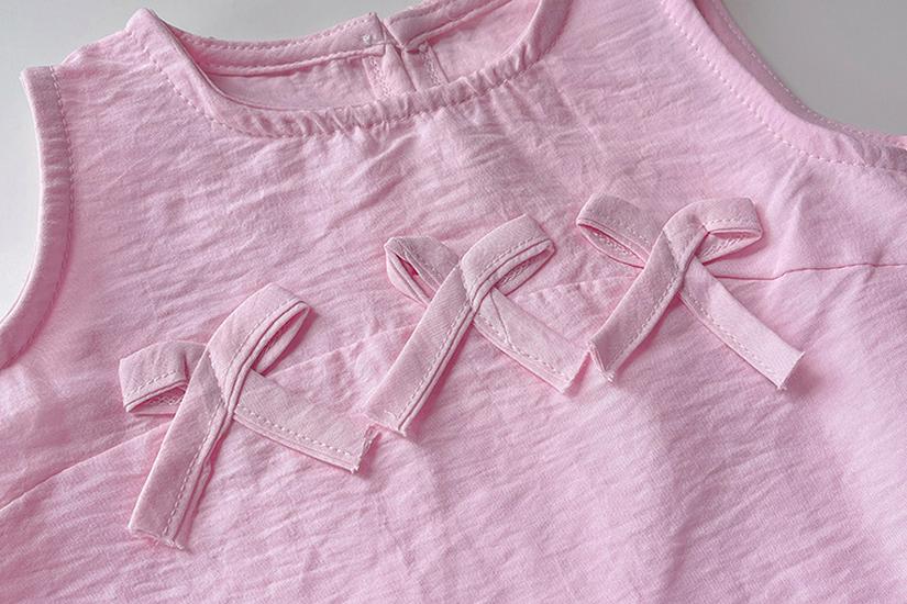 2026 Summer Girls' Bow Lace Sleeveless Tank Dress