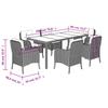 Vidaxl 7-Cz. Garden Furniture Set With Cushions, Black, Poly Rattan