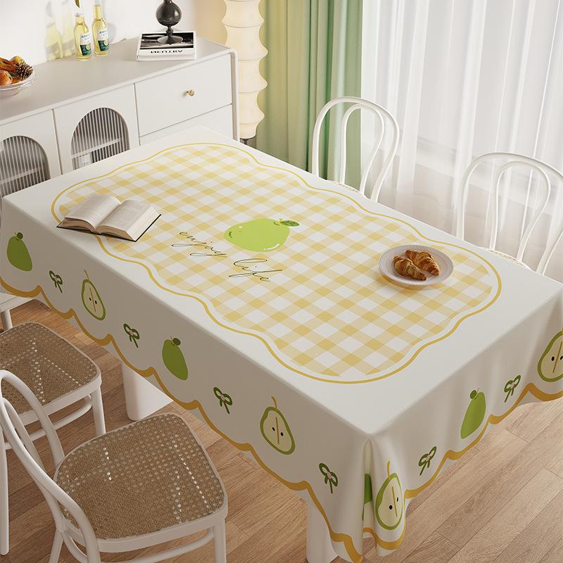 

Cartoon Dining Table Tablecloth Waterproof And Oil-Proof Leave-In Light Luxury Fruit Coffee Table Cloth Rectangular Dining Table Cloth Desktop 90*140cm