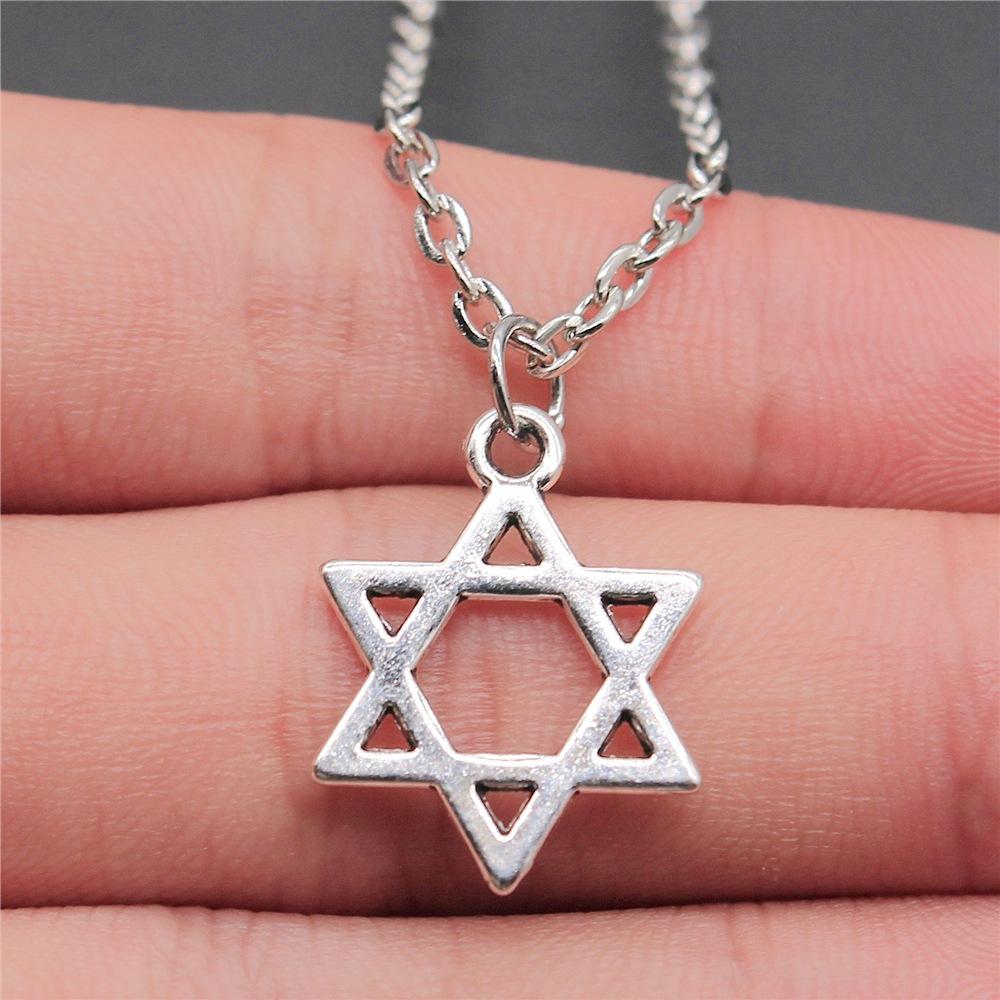 25 Stile Je Menora Davidstern Hexagram Anhänger Halskette Choker Charme Fabrikpreis Schmuck