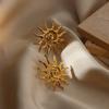 SunFlower Stud Earrings for Women Gold color Stainless Steel Elegant earrings Sun Geometry Jewelry Christmas Accessories Gifts