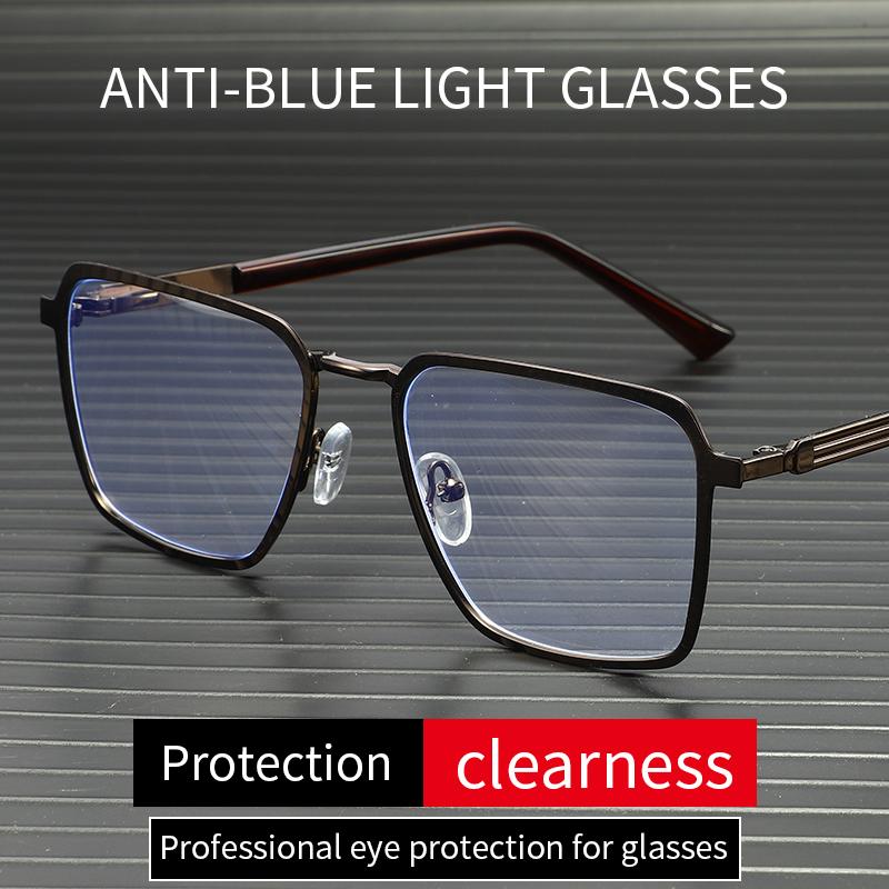 Luxury-light Metal Texture Double-bar Frame Glasses - Anti-blue Light - Versatile For Daily Commuting6002