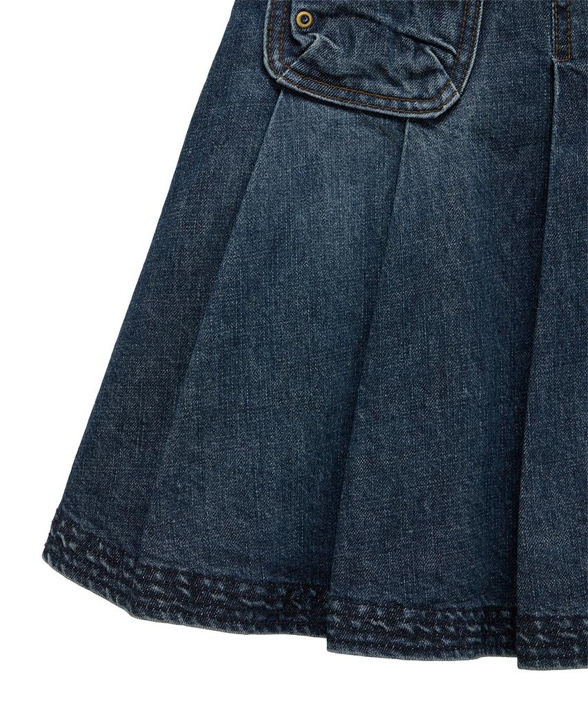 Dandel Dd Four-Stitch Denim Skirt (Indigo)