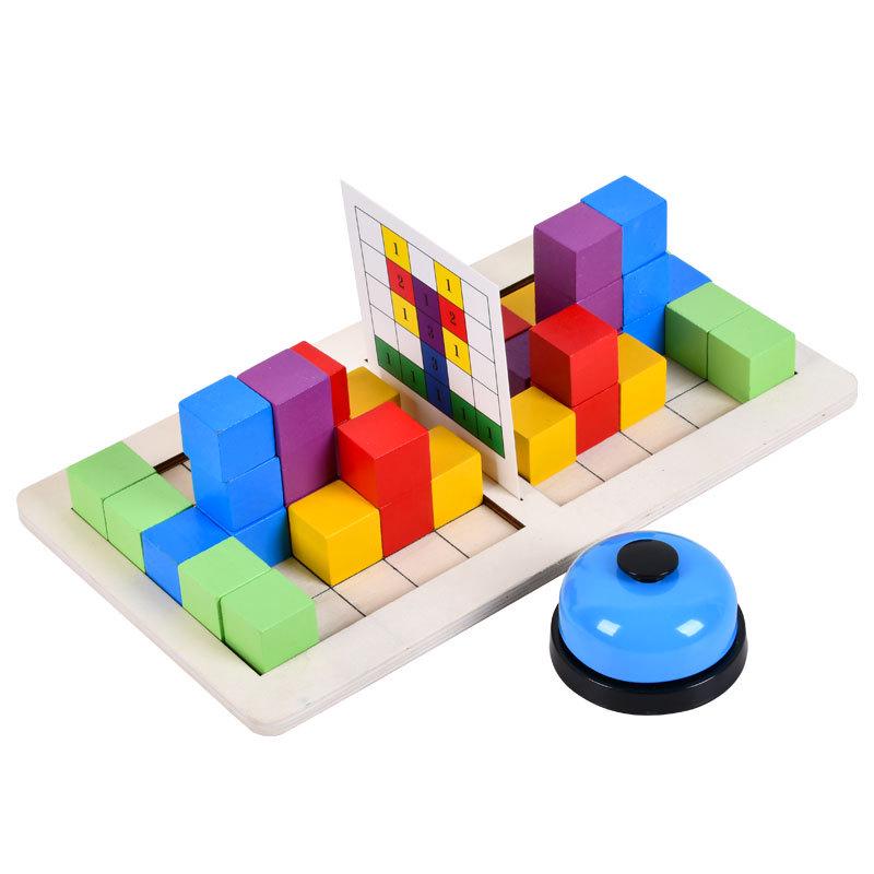 Toddler Educational Spatial Sense Rubik's Cube Battle Game - Two-Player Building Blocks for Parent-Child Interaction and Concentration Development.