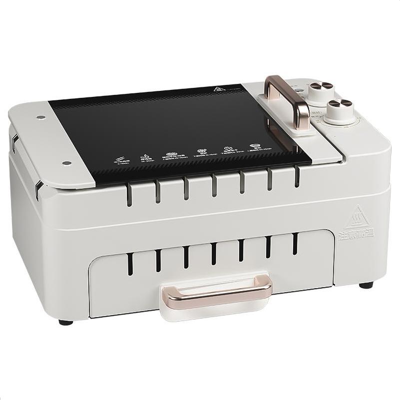 

220 В 2-слойная машина для приготовления шашлыков на гриле, бытовой электрический гриль, автоматическая вращающаяся машина для барбекю, антипригарная сковорода