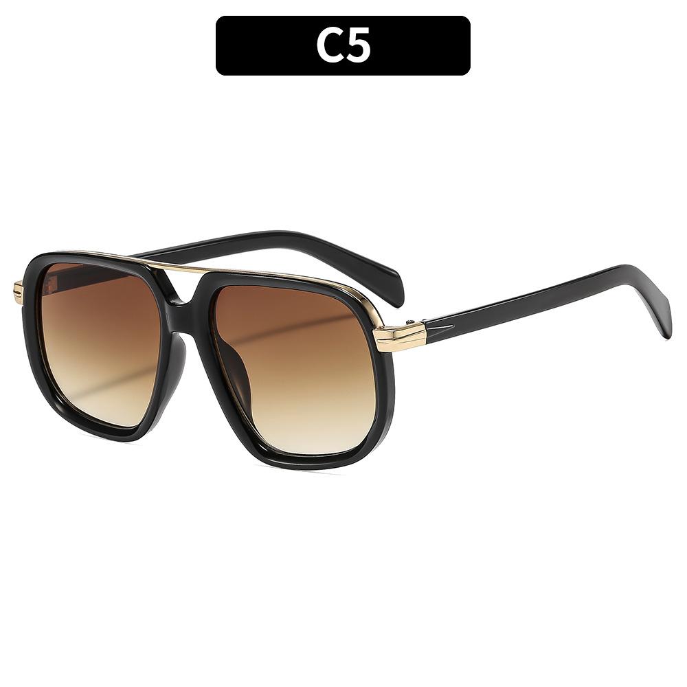 European American New Aviator Fashion Sunglasses Retro Trendy Square Frame Men's Driving Glasses UV400 Protection for Outdoor