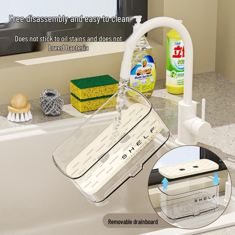 Large Capacity Kitchen Sink Draining Rack for Sponge, Cloth, and Dish Storage