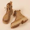 British Style Popular Martin Boots Women's 2025 Autumn and Winter New Thick-soled Heightened Fried Street Big Yellow Boots Retro Locomotive Boots