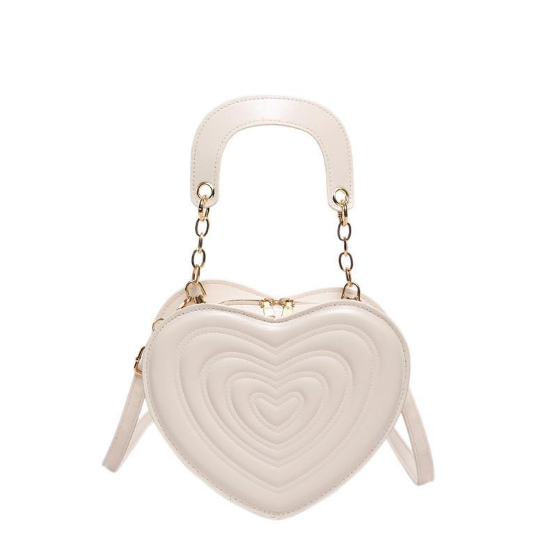 Chic Street Style Heart Patterned Handbag Fashionable 2024 Summer Pu Leather Tote Bag