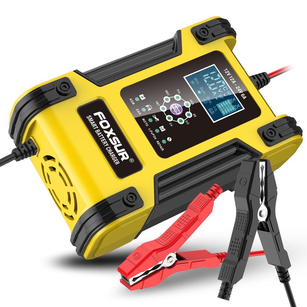 

Новое зарядное устройство высокой мощности 12A 5A, универсальное зарядное устройство для автомобильных аккумуляторов 12 В 24 В с ЖК-дисплеем для гелевых аккумуляторов AGM.