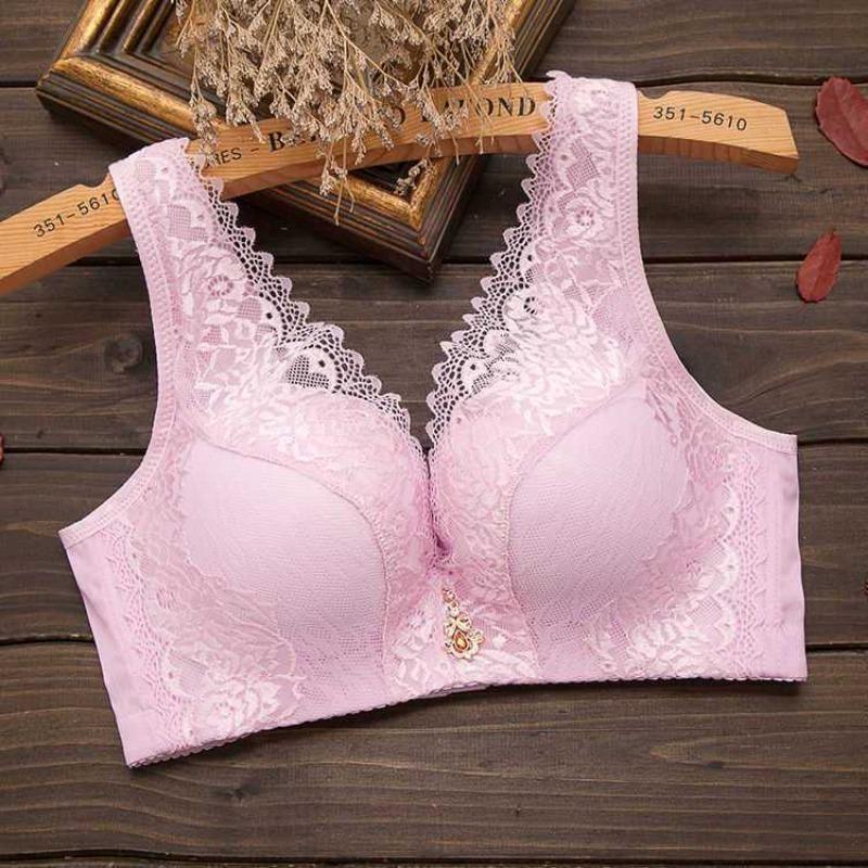 

Женский бюстгальтер больших размеров, тонкий жилет, широкий плечевой ремень, пять рядов пряжек, регулируемый кружевной бюстгальтер, легкий, дышащий, удобный 40/90 светло-фиолетовый