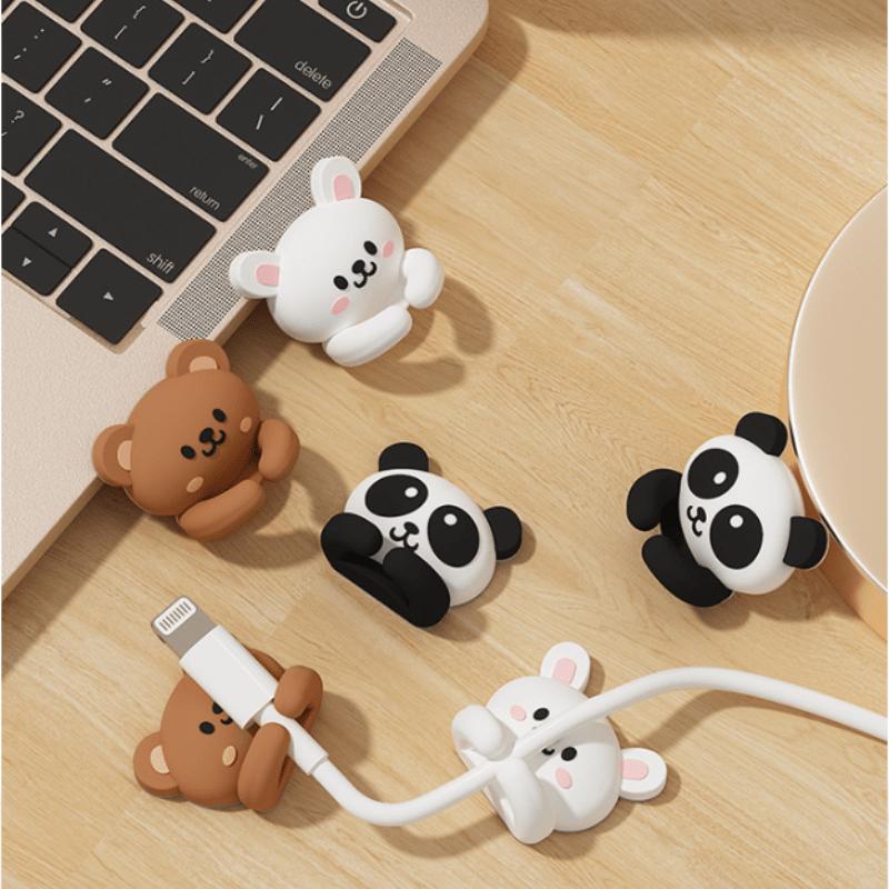 Cute Desktop Cable Organizer With Hooks And Clips For Mouse And Earphone Wires Nail Free Cord Holder For Desk Drawer Storage