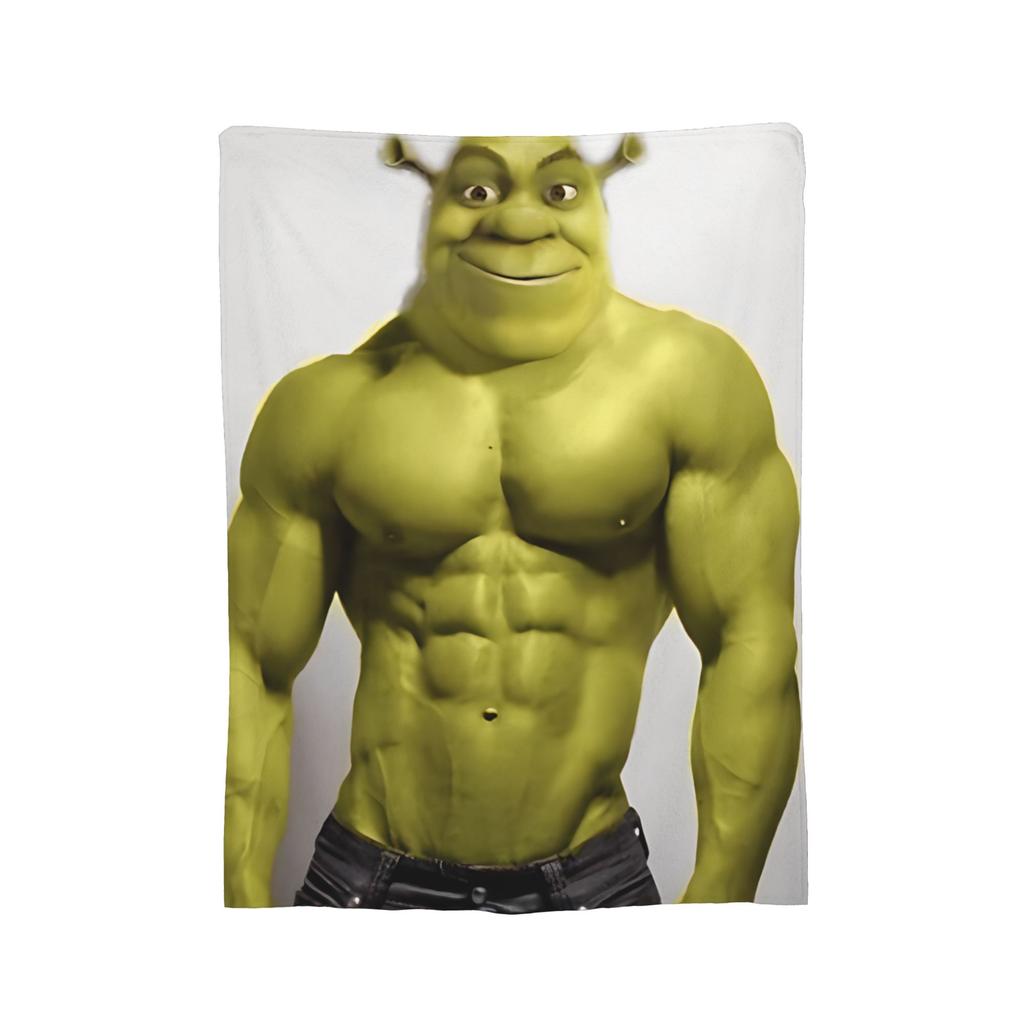 Funny Shreks Meme Throw Blanket for Couch  Soft Cozy Plush Blanket 50x60 Inch Multi-size Bedspread for All Seasons